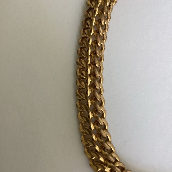 Vintage Monet Gold Tone Chunky Doubled Link Collar Choker Necklace Y2K 80s - Picture 4 of 11